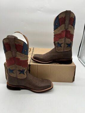Twisted X Men  7.5D Patriotic Rancher Western Boot Wide Square Toe Cowboy Boots